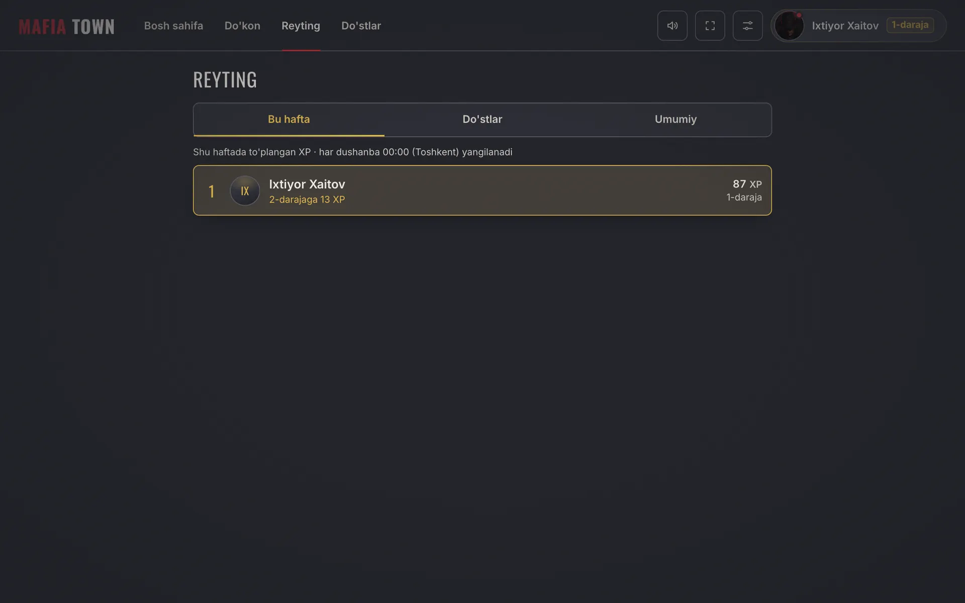 Mafia Town screenshot - Leaderboard: weekly, friends and global
